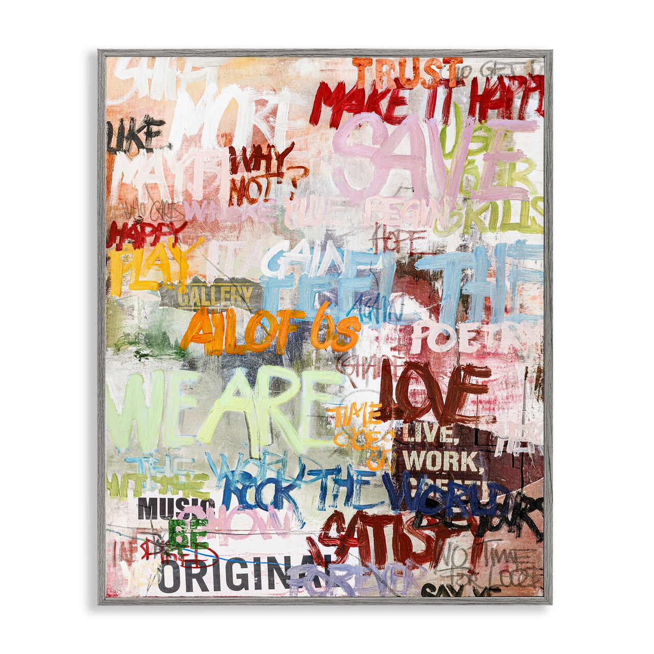 Stupell Industries Modern Graffiti Phrases Framed Giclee Wall Art Design by Design Fabrikken